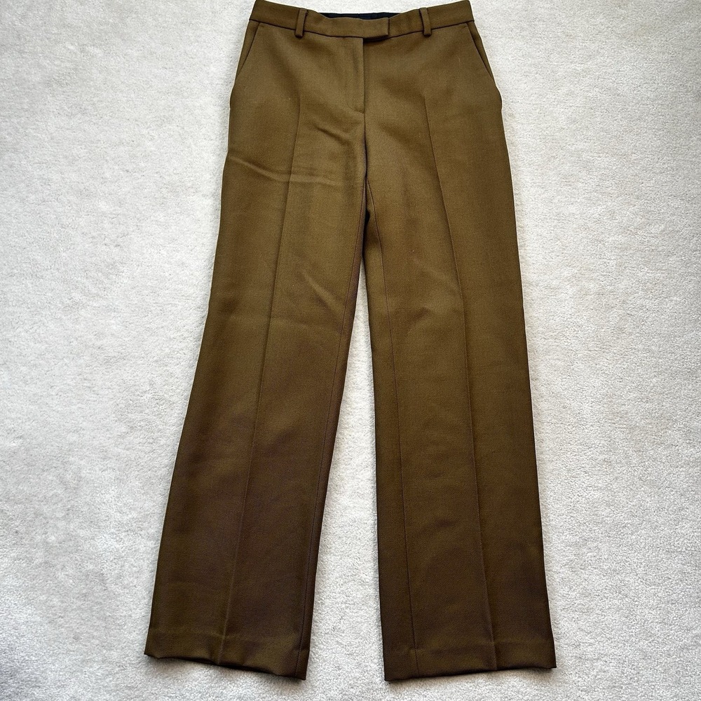 The Kooples Heavy Wool Dress Pants Women's 2 Brown Wide Leg Lined